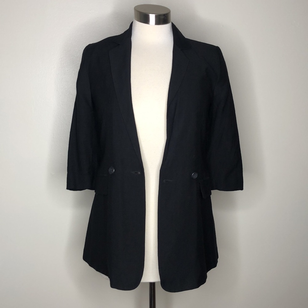 BCBGeneration Black Lightweight ‎3/4 Sleeve Blazer Sz 0